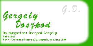 gergely doszpod business card